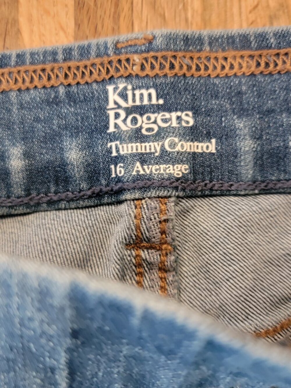 Kim Rogers Pull On Bootcut Tummy Control Herrin Wash Blue Jeans - Picture 9 of 11